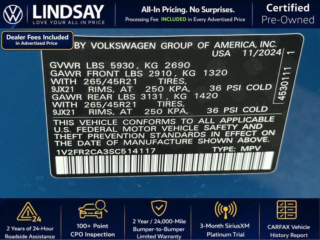 Certified 2025 Volkswagen Atlas SEL Premium R-Line AWD/4WD image 29