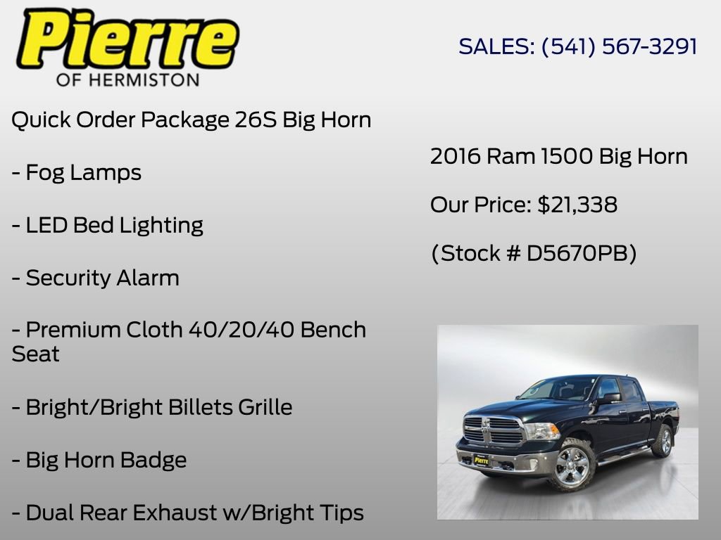 Used 2016 RAM 1500 Big Horn image 9