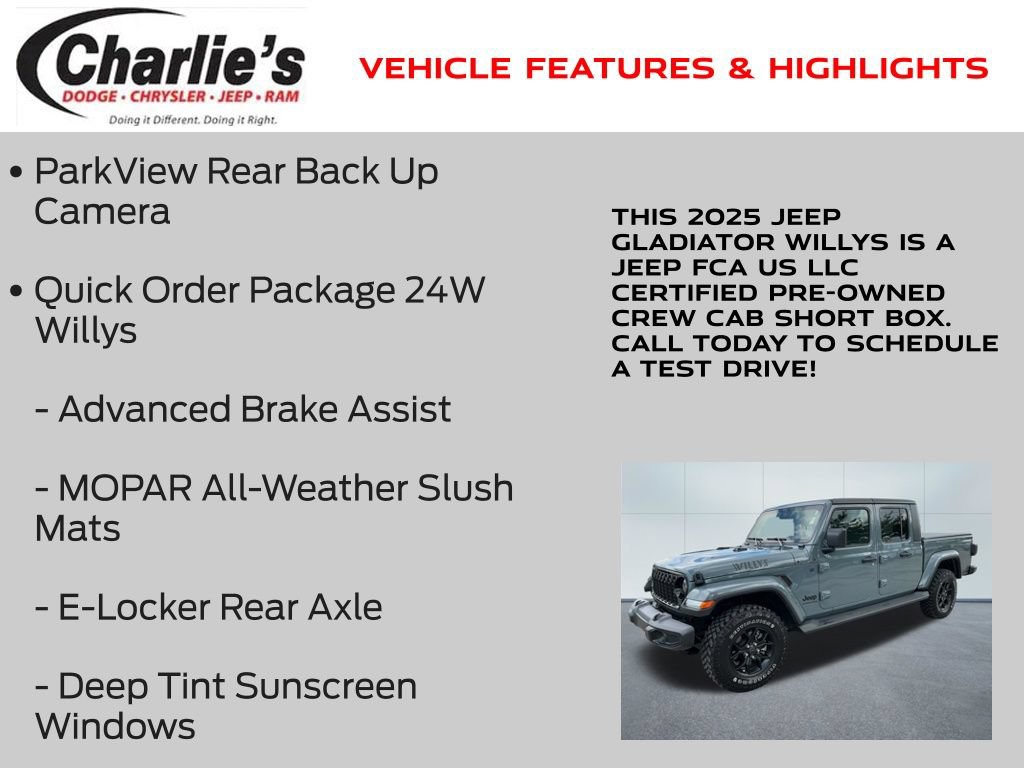 Certified 2025 Jeep Gladiator Sport AWD/4WD image 7