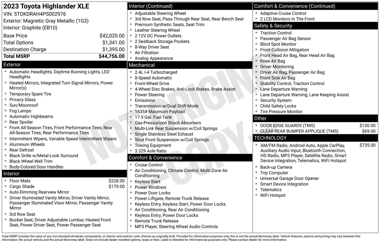 Used 2023 Toyota Highlander XLE image 59