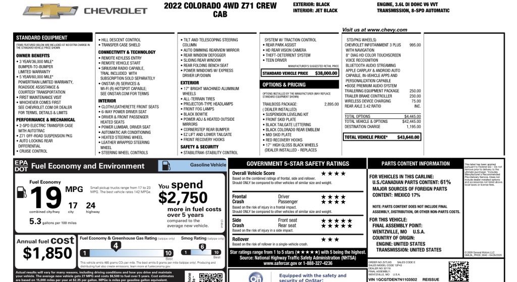 Certified 2022 Chevrolet Colorado Z71 w/ Trail Boss Package image 36