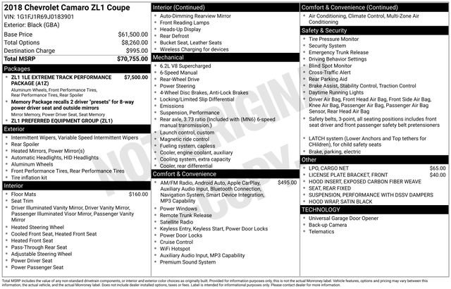 Used 2018 Chevrolet Camaro ZL1 image 37