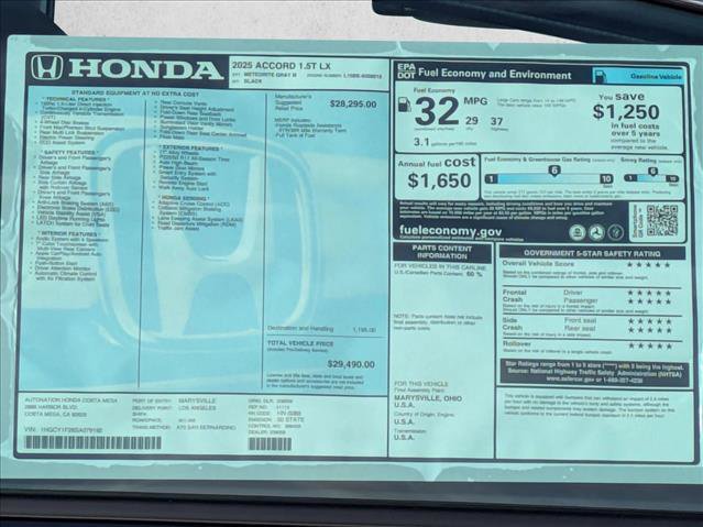 New 2025 Honda Accord LX image 17
