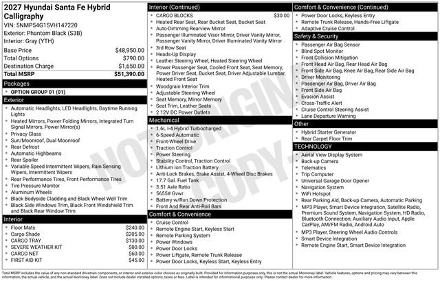New 2027 Hyundai Santa Fe Calligraphy FWD image 12