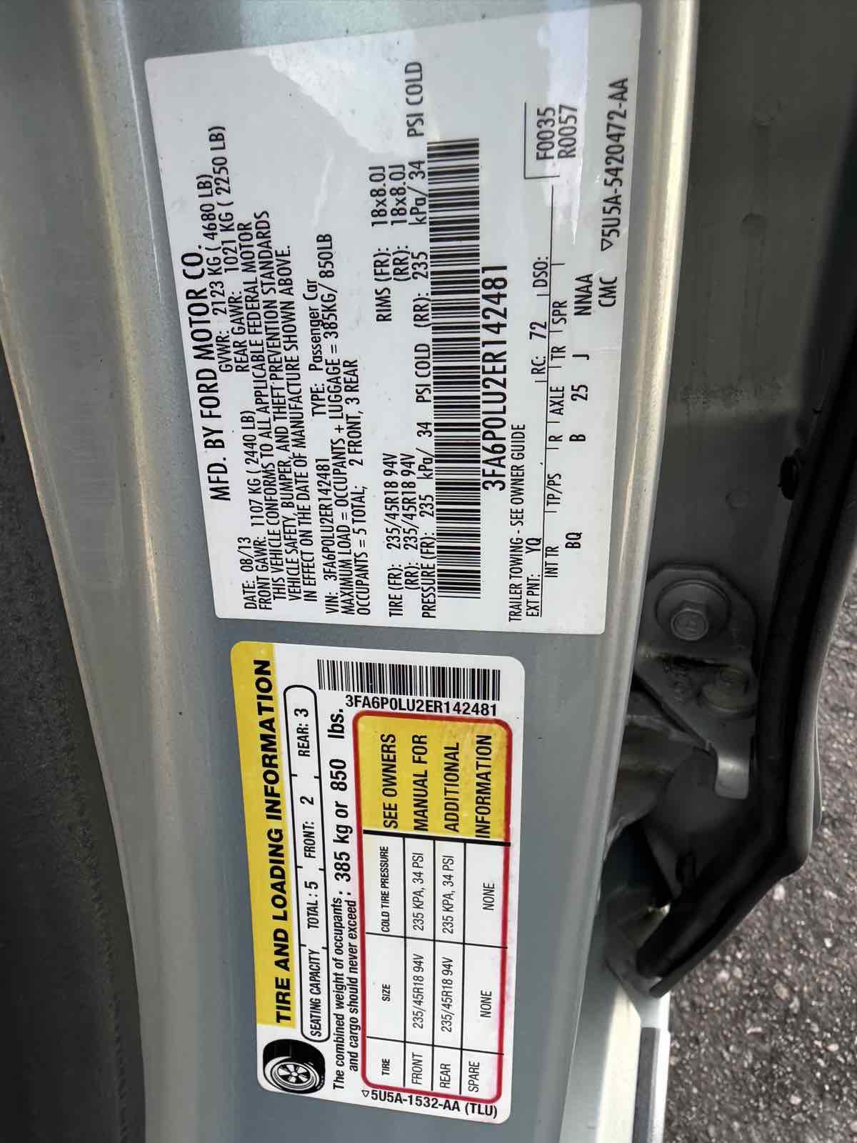 Used 2014 Ford Fusion SE w/ Equipment Group 502A image 10