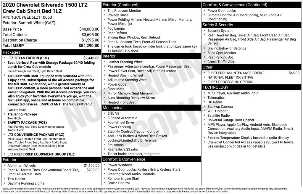 Certified 2020 Chevrolet Silverado 1500 LTZ w/ LTZ Texas Edition AWD/4WD image 11