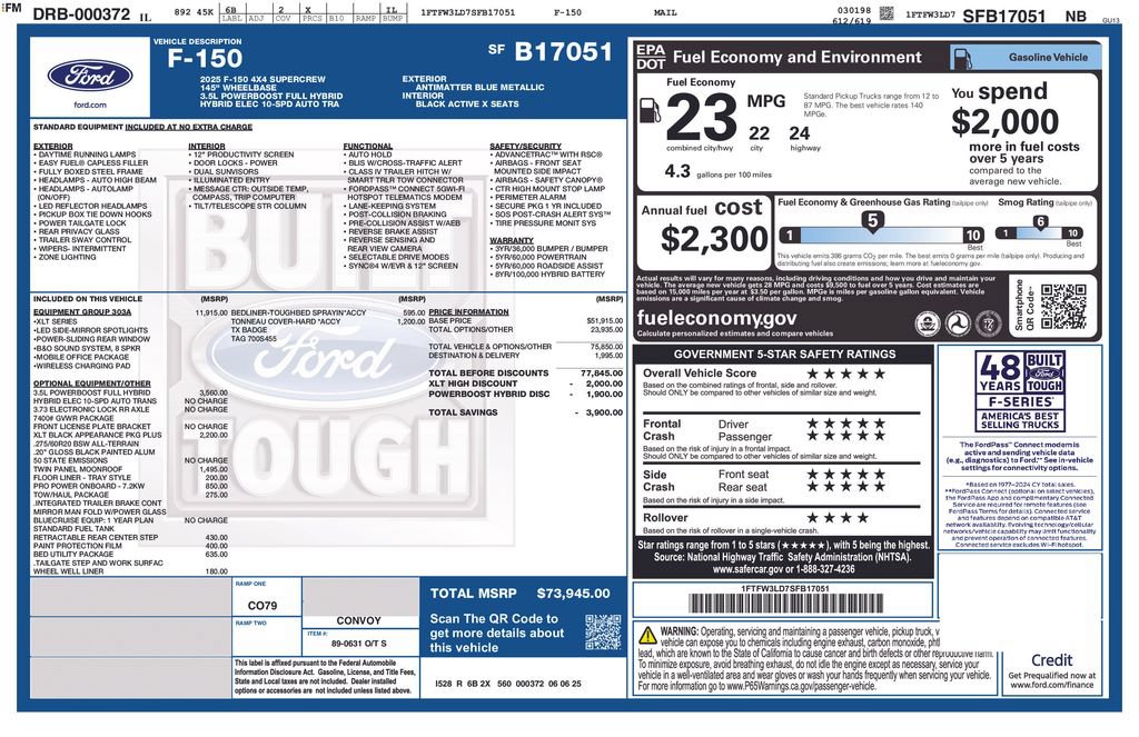Used 2025 Ford F150 XLT w/ Equipment Group 303A High AWD/4WD image 1