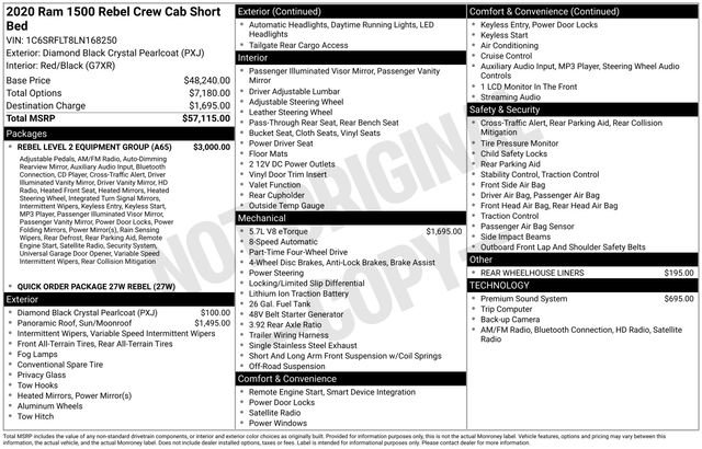 Used 2020 RAM 1500 Rebel w/ Rebel Level 2 Equipment Group image 2