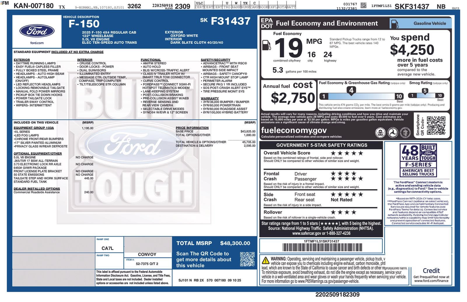 Used 2025 Ford F150 XL w/ Equipment Group 103A High AWD/4WD image 31