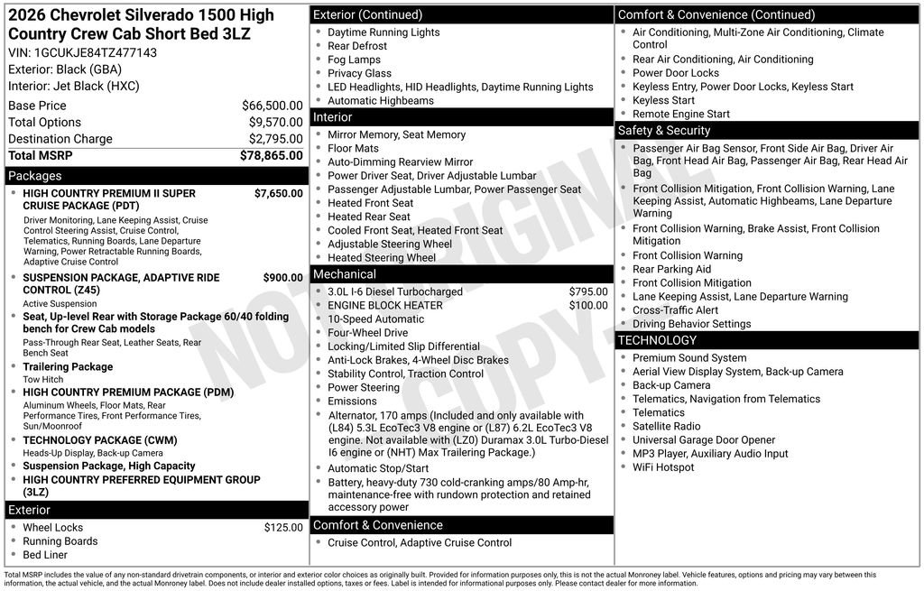 New 2026 Chevrolet Silverado 1500 High Country AWD/4WD image 28