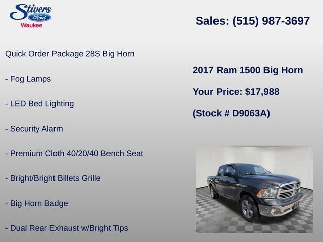 Used 2017 RAM 1500 Big Horn AWD/4WD image 22