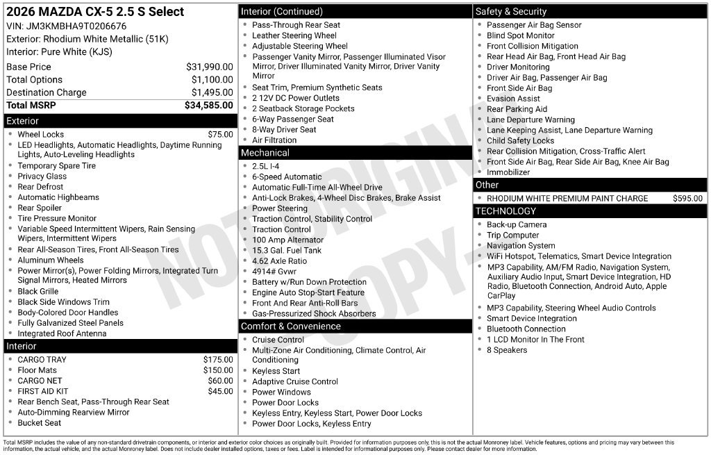 New 2026 MAZDA CX-5 Select AWD/4WD image 22