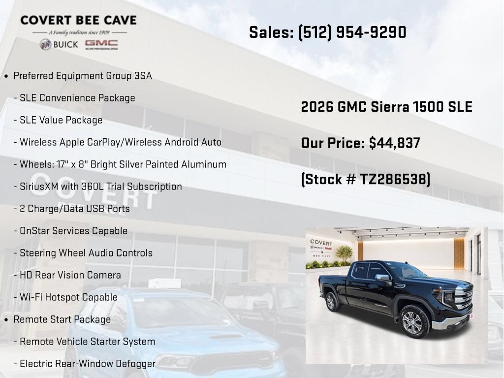 New 2026 GMC Sierra 1500 SLE w/ Preferred Package RWD image 14