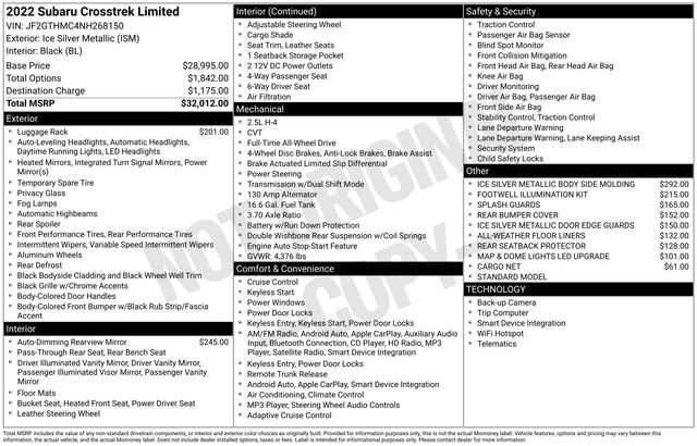 Certified 2022 Subaru Crosstrek 2.5i Limited image 21