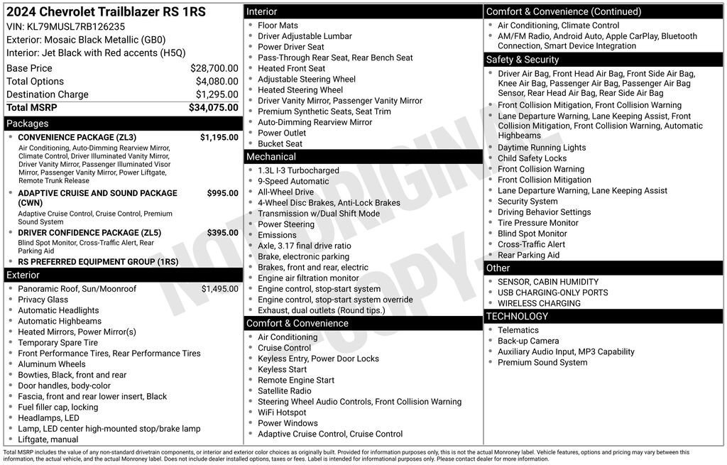 Used 2024 Chevrolet TrailBlazer RS w/ Convenience Package AWD/4WD image 11