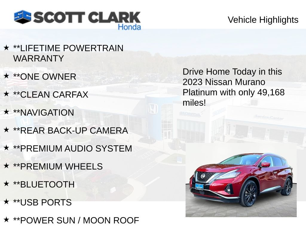 Used 2023 Nissan Murano Platinum w/ Cargo Package AWD/4WD image 12