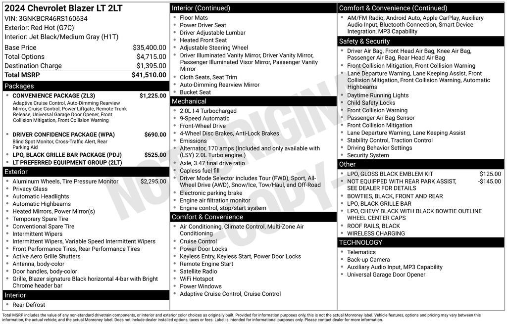 Certified 2024 Chevrolet Blazer LT w/ Convenience Package image 7