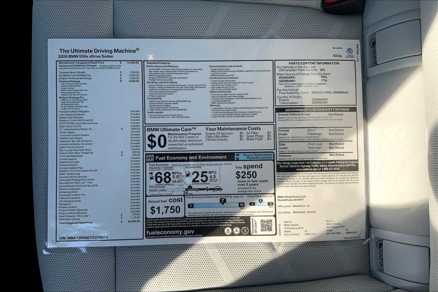 New 2026 BMW 550e xDrive w/ Premium Package image 20