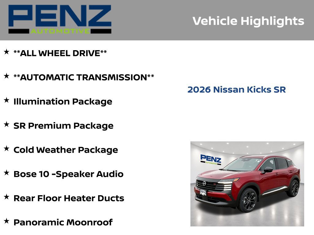 Used 2026 Nissan Kicks SR w/ SR Premium Package AWD/4WD image 7