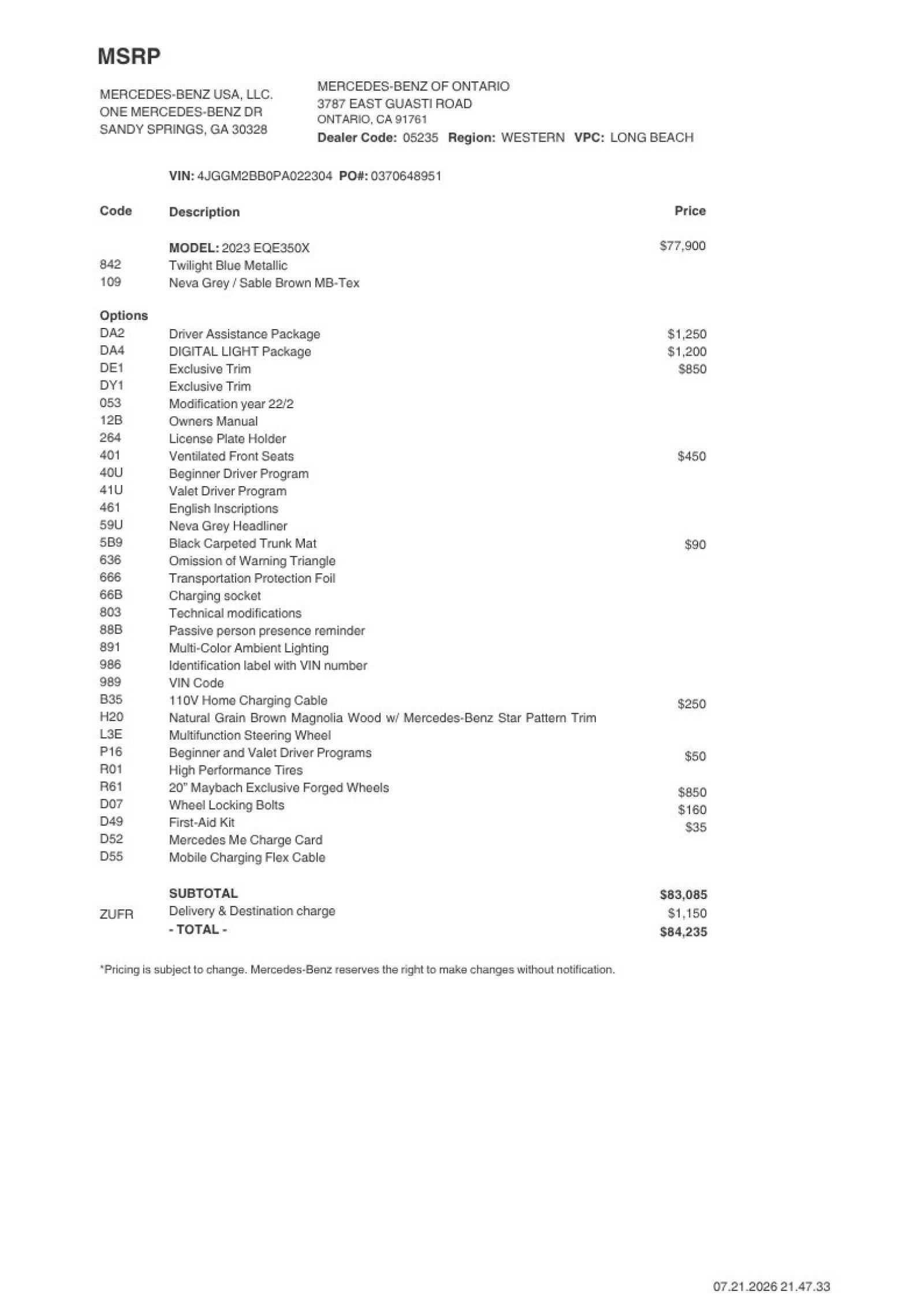 Certified 2023 Mercedes-Benz EQE 350+ SUV image 2