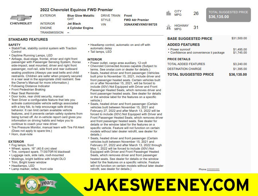 Used 2022 Chevrolet Equinox Premier FWD video 1