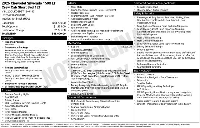 New 2026 Chevrolet Silverado 1500 LT AWD/4WD image 5