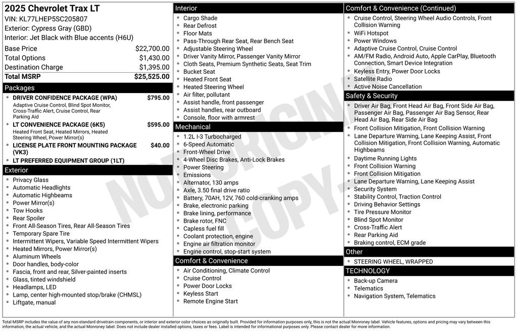 Used 2025 Chevrolet Trax LT w/ Driver Confidence Package FWD image 2