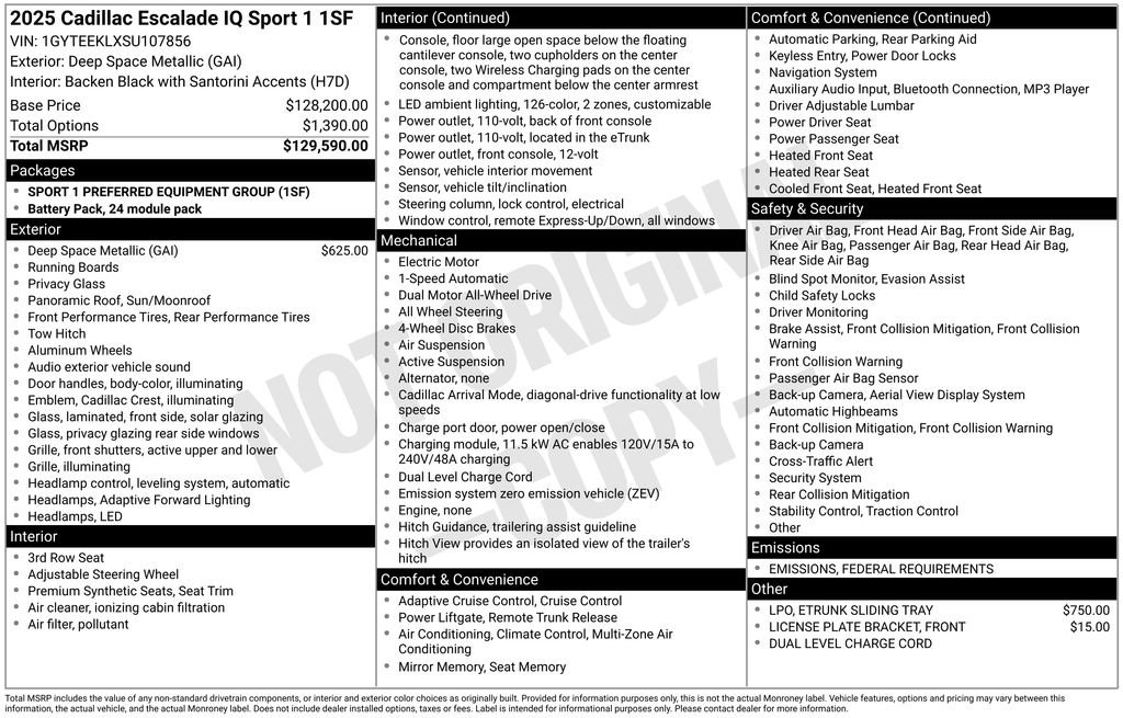New 2025 Cadillac Escalade IQ Sport 1 image 4