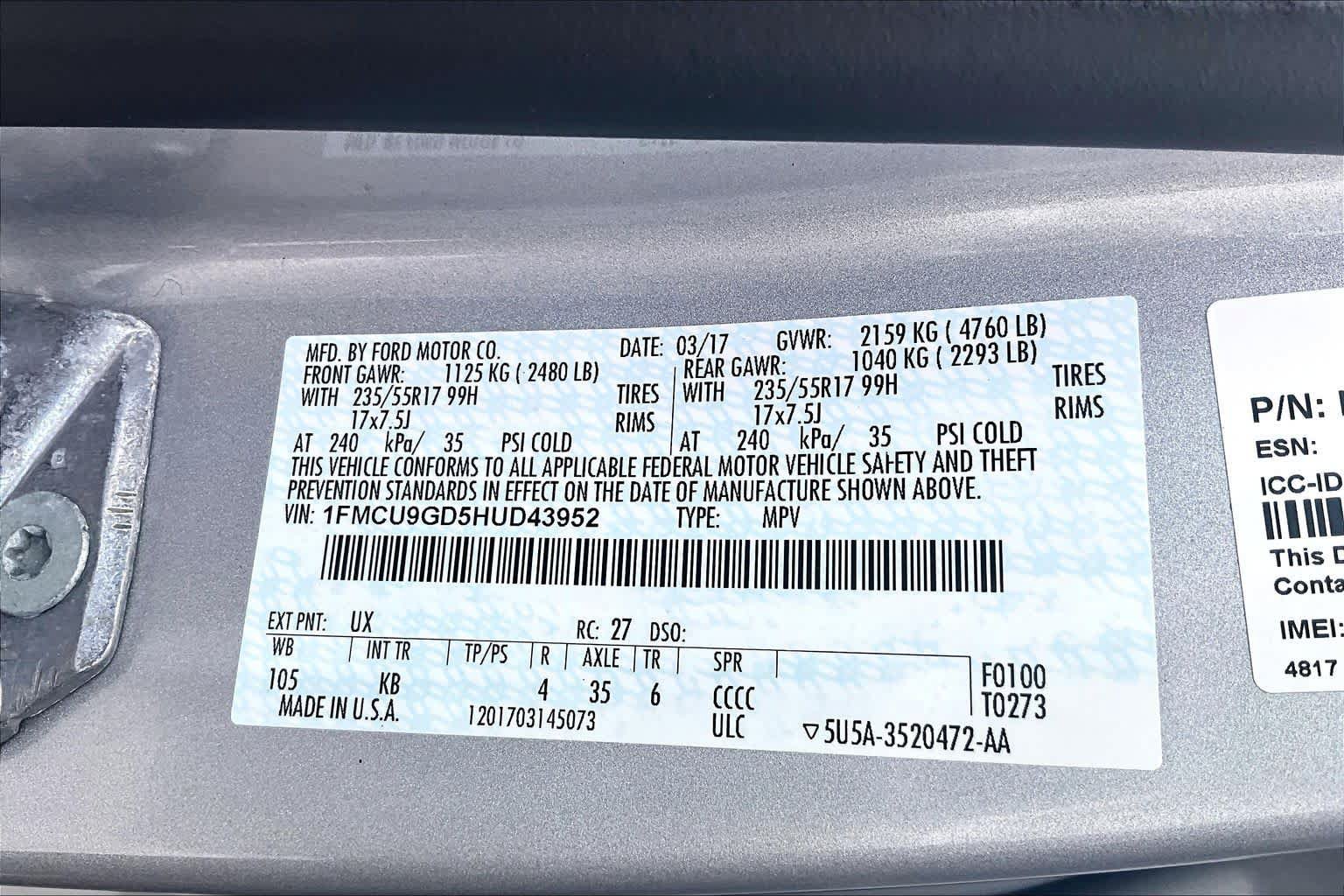Used 2017 Ford Escape SE AWD/4WD image 36