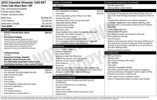 Certified 2025 Chevrolet Silverado 1500 RST w/ Protection Package AWD/4WD image 57