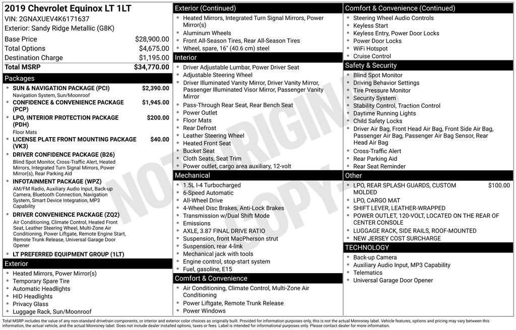 Used 2019 Chevrolet Equinox LT w/ Sun & Navigation Package image 16