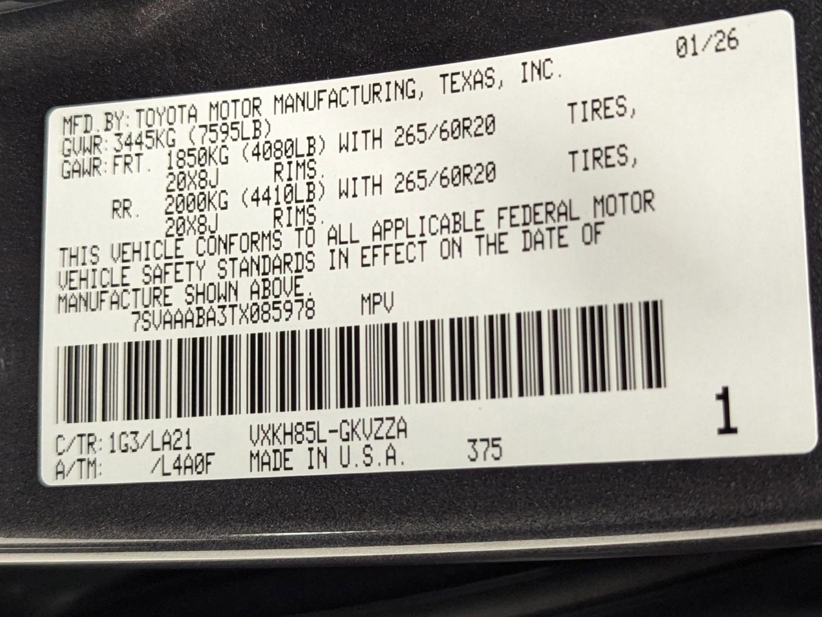 New 2026 Toyota Sequoia Platinum image 20