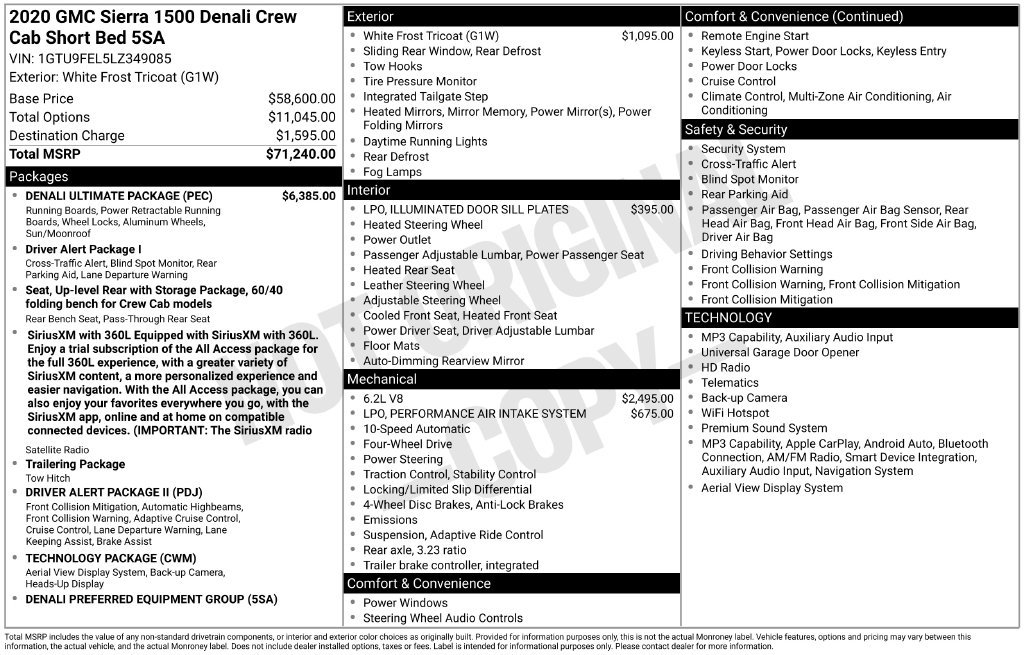 Used 2020 GMC Sierra 1500 Denali w/ Denali Ultimate Package AWD/4WD image 2