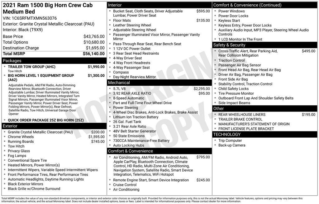 Used 2021 RAM 1500 Big Horn w/ Trailer Tow Group image 39