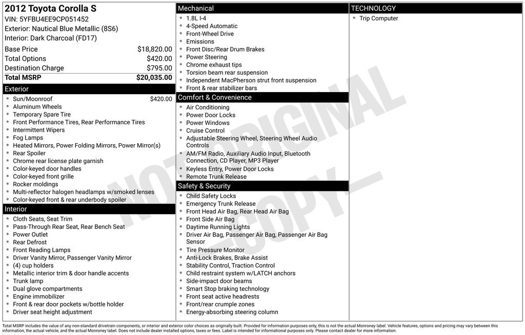 Used 2012 Toyota Corolla S image 29