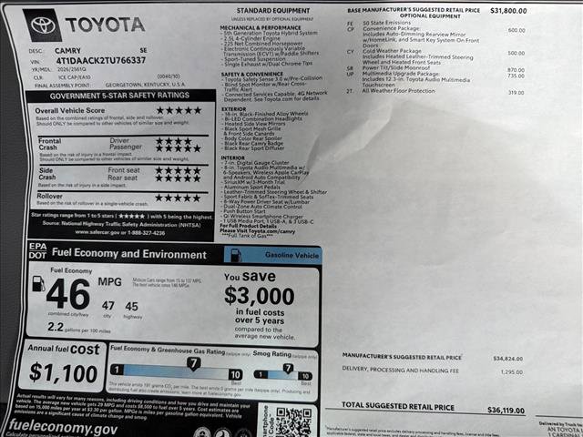 New 2026 Toyota Camry SE FWD image 25