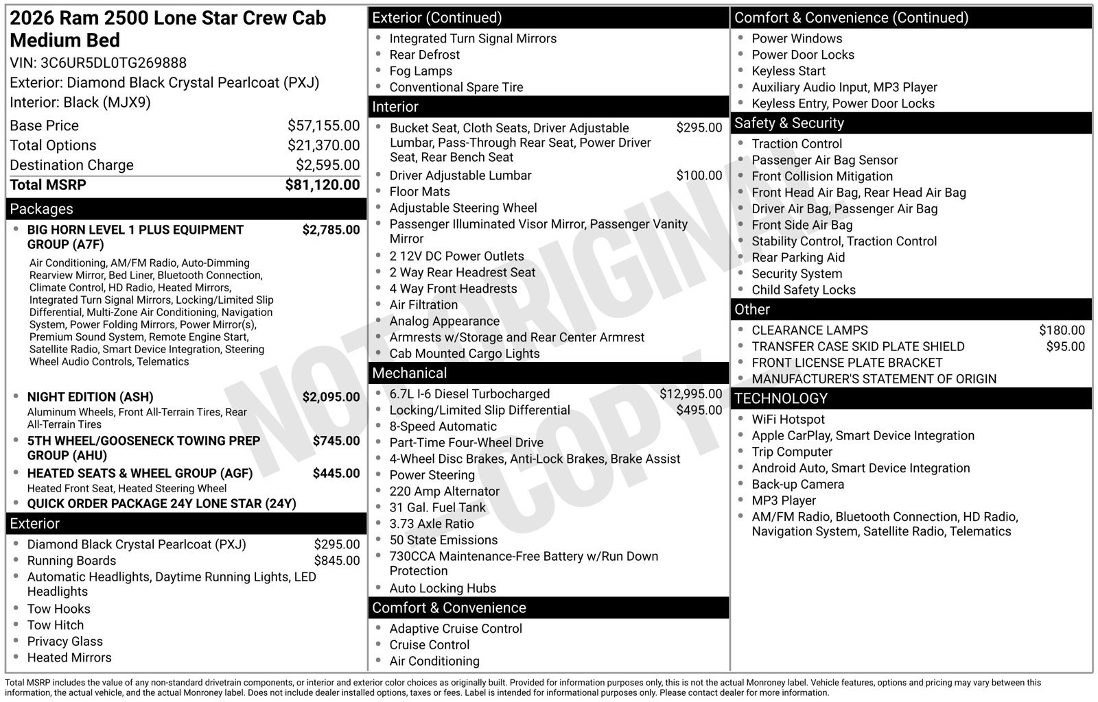 New 2026 RAM 2500 Lone Star AWD/4WD image 28