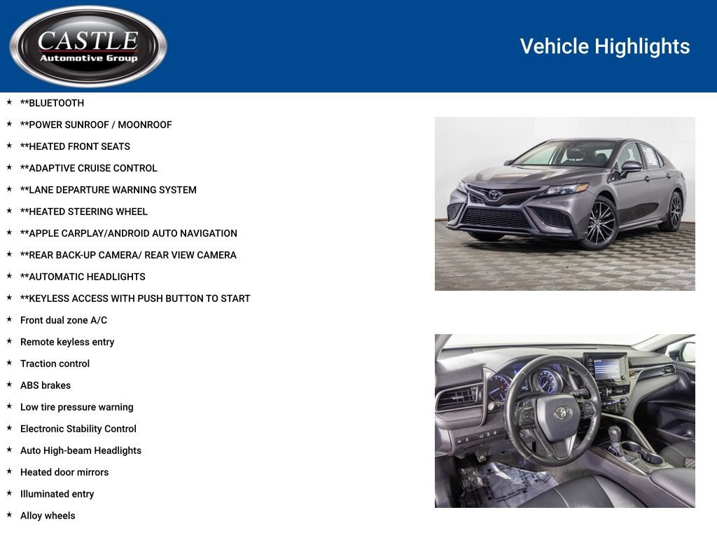 Used 2022 Toyota Camry SE w/ Cold Weather Package FWD image 3
