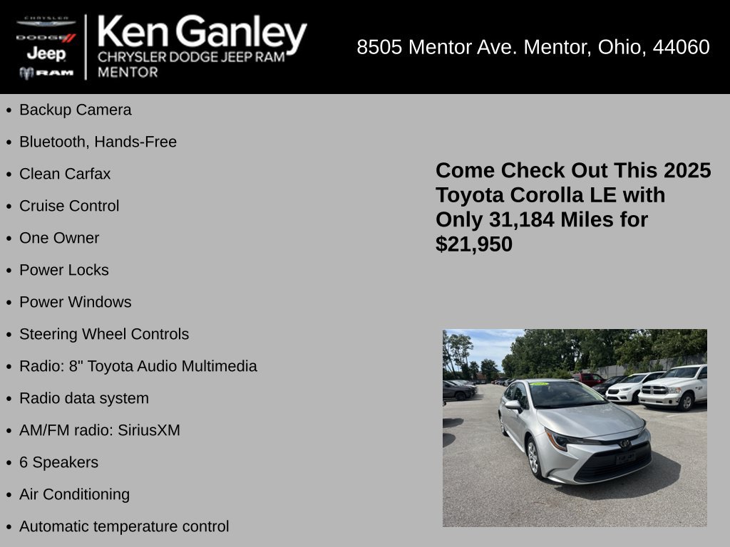 Used 2025 Toyota Corolla LE FWD image 5