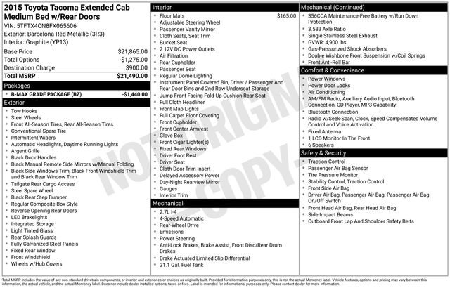 Used 2015 Toyota Tacoma 2WD Access Cab image 7