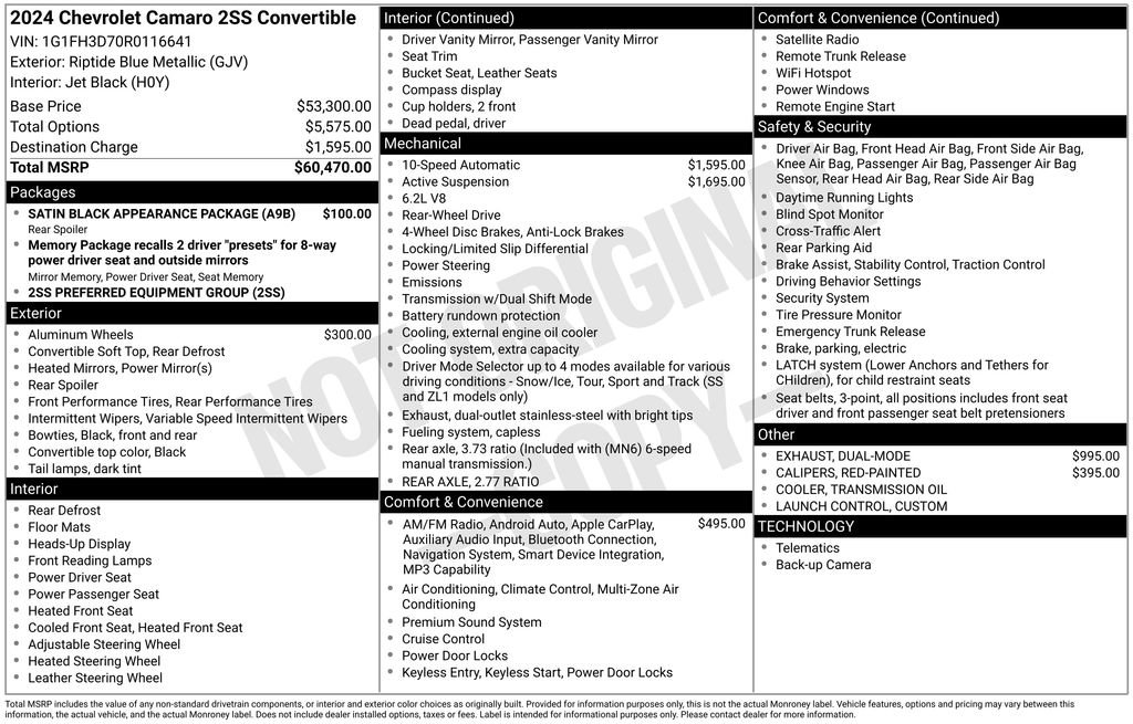 Used 2024 Chevrolet Camaro SS RWD image 44