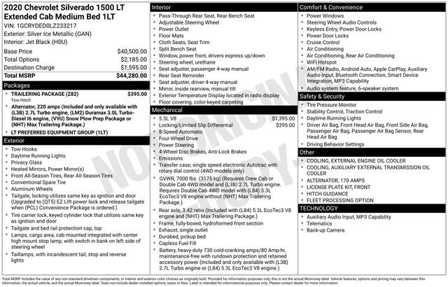 Used 2020 Chevrolet Silverado 1500 LT w/ Trailering Package AWD/4WD image 5