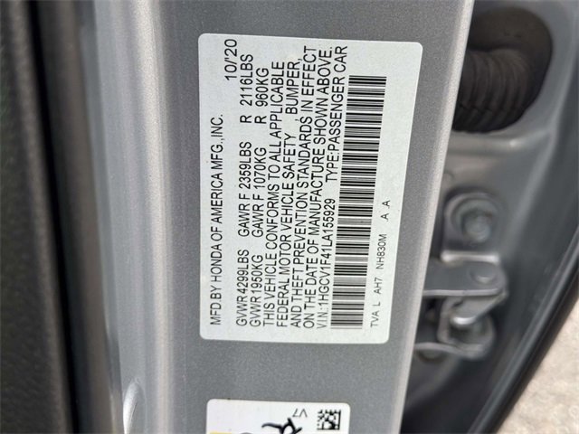 Certified 2020 Honda Accord EX image 17