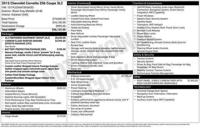 Used 2015 Chevrolet Corvette Z06 w/ 3LZ Preferred Equipment Group image 30