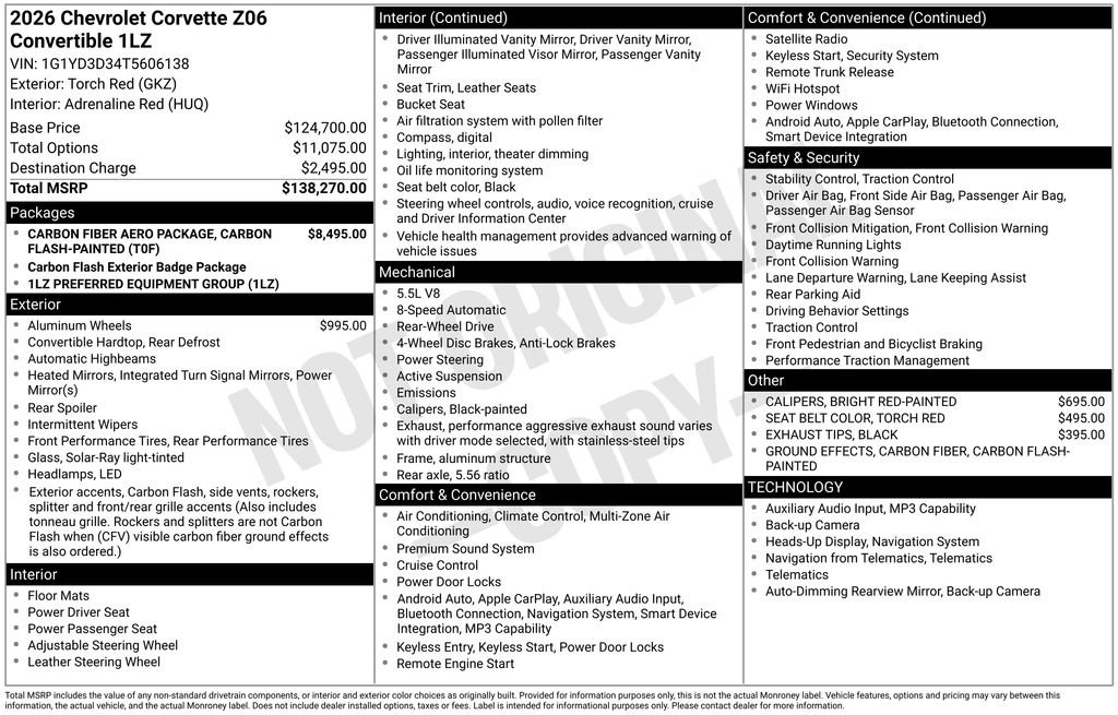New 2026 Chevrolet Corvette Z06 RWD image 20