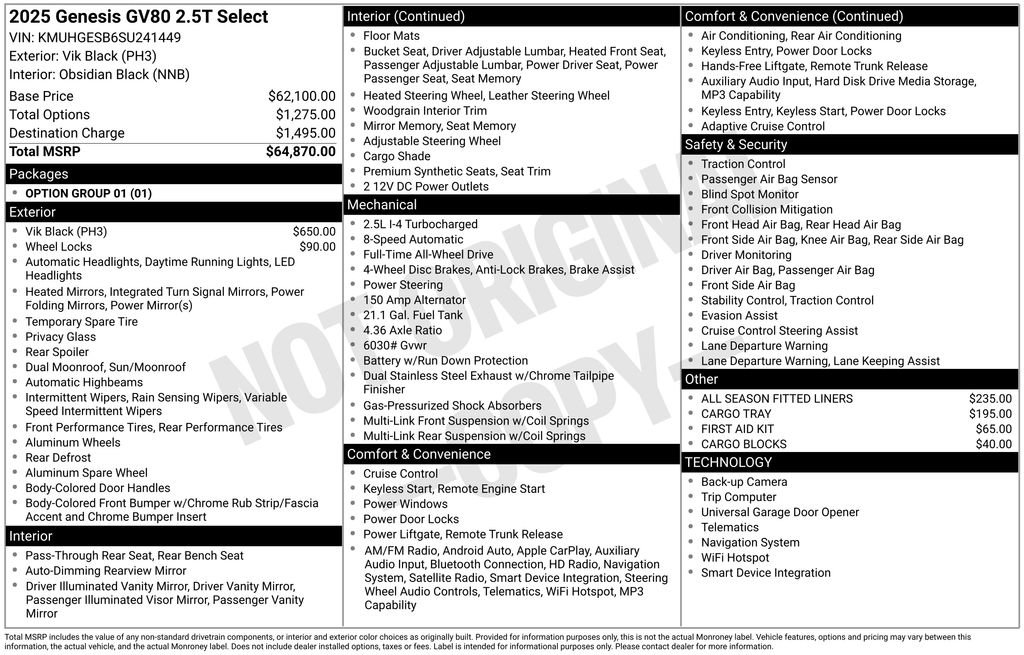 Used 2025 Genesis GV80 2.5T Select image 5