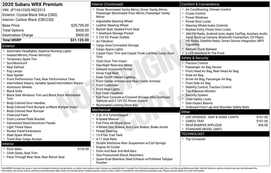 Used 2020 Subaru WRX Premium image 21