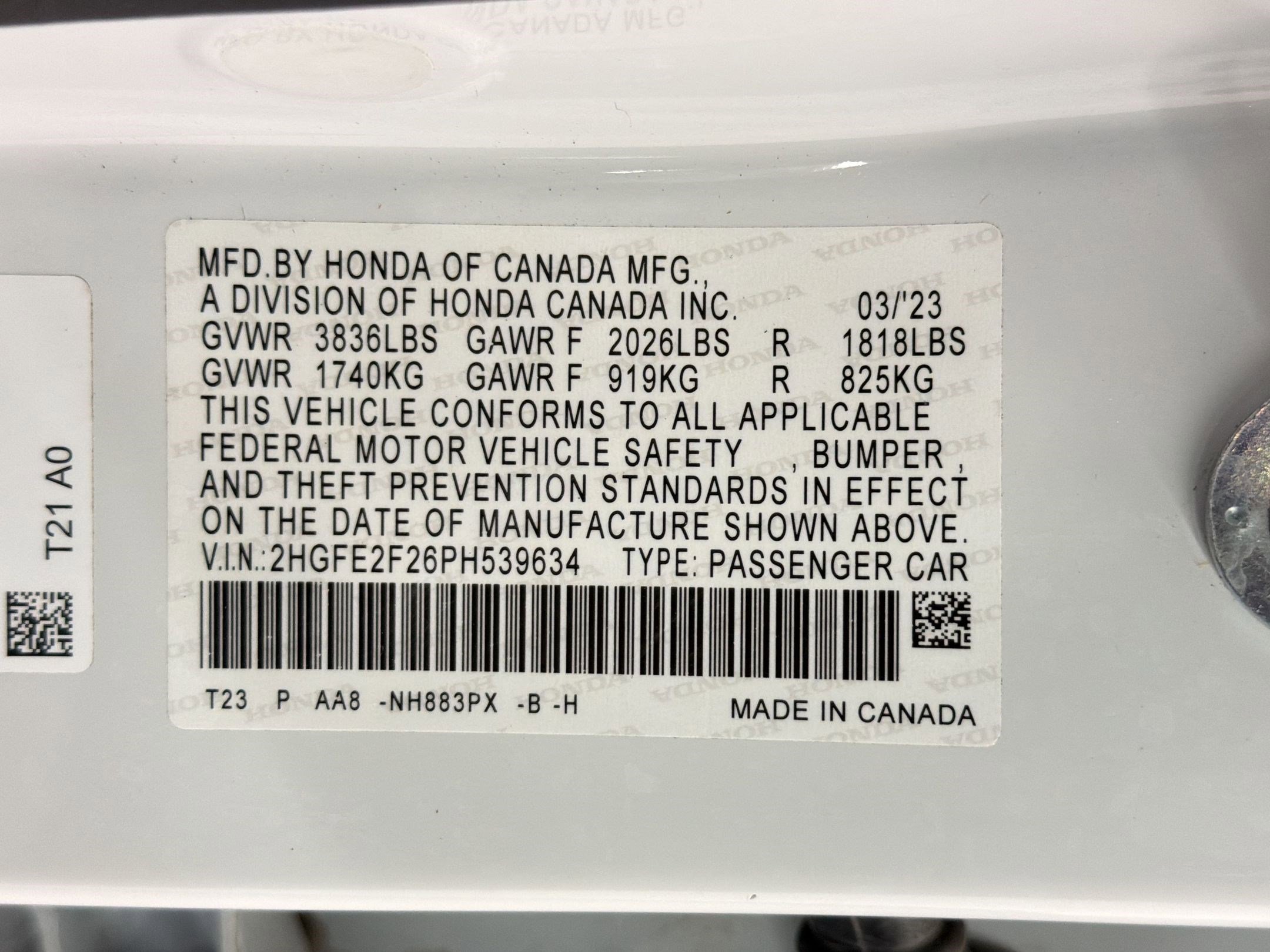 Certified 2023 Honda Civic LX image 20