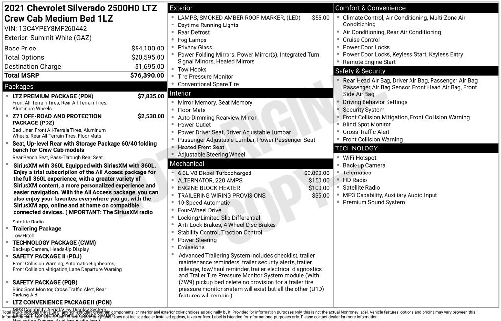 Used 2021 Chevrolet Silverado 2500 LTZ w/ LTZ Premium Package AWD/4WD image 4