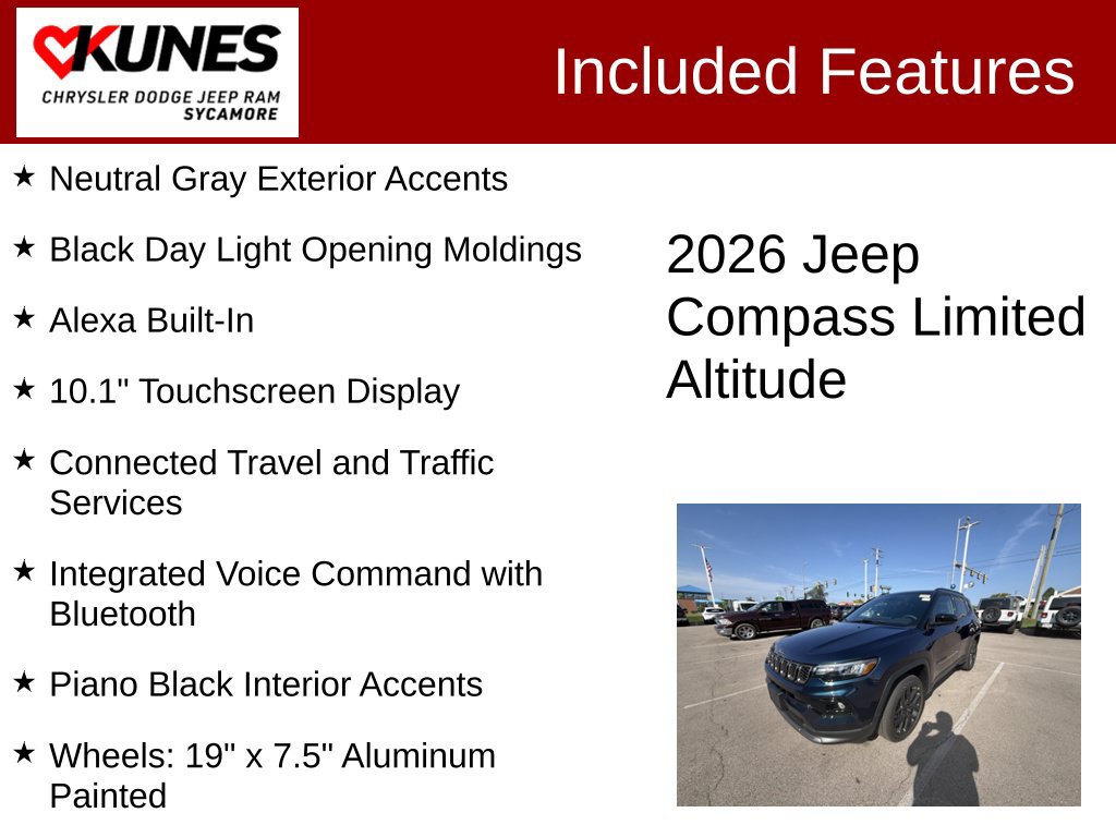 New 2026 Jeep Compass Limited w/ Sun, Sound & Navigation Group AWD/4WD image 3
